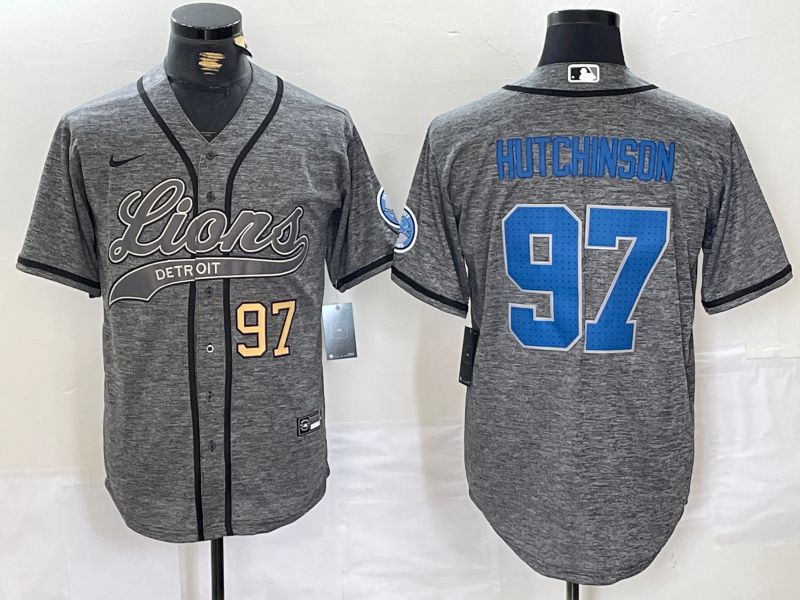 Men Detroit Lions #97 Hutchinson Camo Joint Name 2024 Nike Limited NFL Jersey style 2